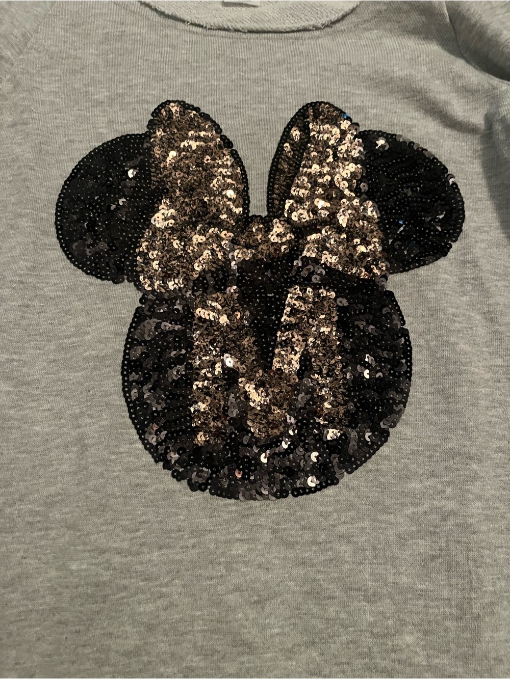 Disney Gray Sweatshirt with Black and Gold Sequin Minnie Accent - Picture 2 of 7